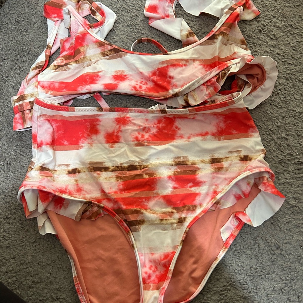 Aerie Red and White Bikini Set